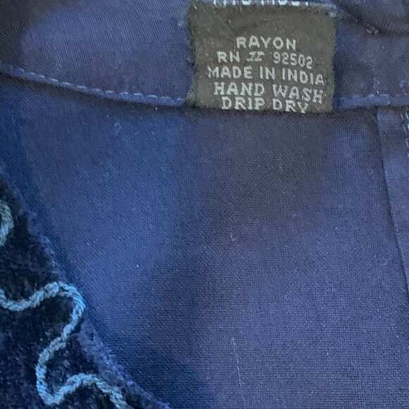 Sacred Threads BOHO Floral Embroidered & Velvet Dress One Size Blue #20C - Picture 8 of 8